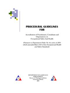 PROCEDURAL GUIDELINES FOR - OSHC