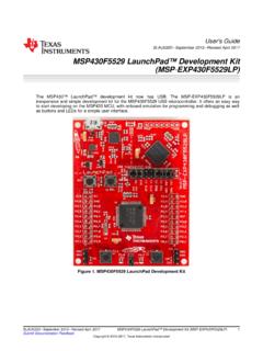 MSP430F5529 LaunchPad™ Development ... - Texas …