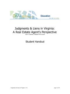 Judgments &amp; Liens in Virginia: A Real Estate Agent’s ...
