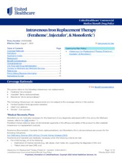 Intravenous Iron Replacement Therapy (Feraheme, Injectafer ...