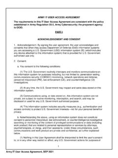 ARMY IT USER ACCESS AGREEMENT is OCIO. PART I ...