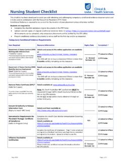 Nursing Student Checklist - Intranet