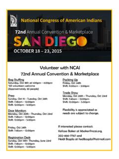 Volunteer with NCAI 72nd Annual Convention &amp; …