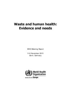 Waste and human health: Evidence and needs Meeting …