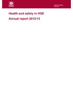 Health and safety in HSE - Annual report 2012/13
