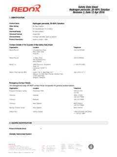 Safety Data Sheet Hydrogen peroxide, 20-60% Solution
