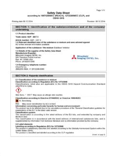 Page 1/11 SafetyDataSheet - Mitsubishi Imaging