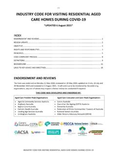INDUSTRY CODE FOR VISITING RESIDENTIAL AGED CARE …