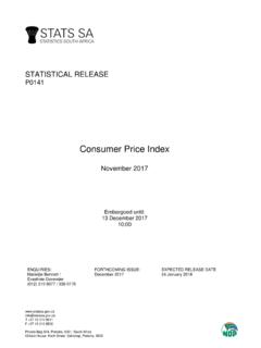 Consumer Price Index - Statistics South Africa