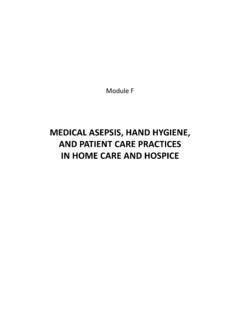 MEDICAL ASEPSIS, HAND HYGIENE, AND PATIENT CARE …