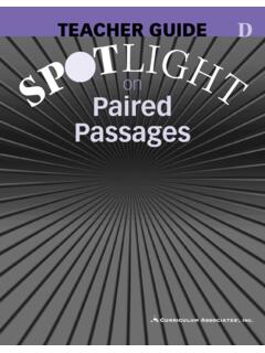 SPOTLIGHT on Paired Passages - casamples.com