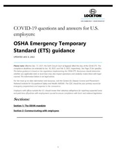 COVID-19 questions and answers for U.S. employers: OSHA ...