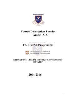 IGCSE Course Description Booklet - TISB