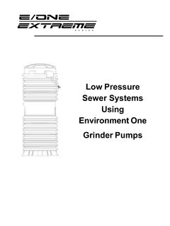 Low Pressure Sewer Systems Using Environment One …