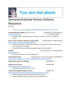 Domestic/Intimate Partner Violence Resources