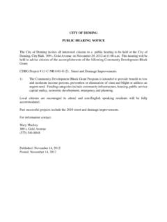 CITY OF DEMING PUBLIC HEARING NOTICE
