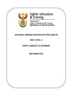 NATIONAL SENIOR CERTIFICATE FOR ADULTS NQF LEVEL 4 …