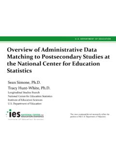 Overview of Administrative Data Matching to …