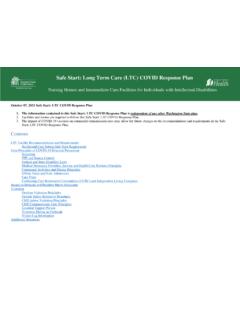 Safe Start: Long Term Care (LTC) COVID Response Plan