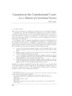 Causation in the Constitutional Court: Lee v Minister of ...