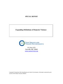 Expanding Definitions of Domestic Violence
