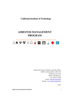 ASBESTOS MANAGEMENT PROGRAM - California Institute …