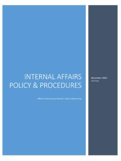 Internal affairs policy &amp; procedures