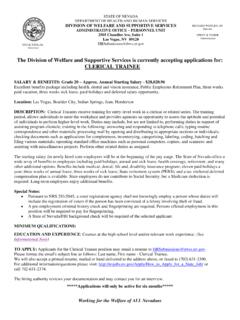 The Division of Welfare and Supportive Services ... - Nevada