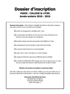 PARIS - COLLEGE &amp; LYCEE Ann&#233;e scolaire 2018 - 2019