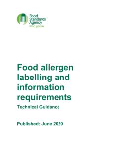 Food allergen labelling and information requirements