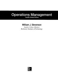 Operations Management Twelfth Global Edition William J ...