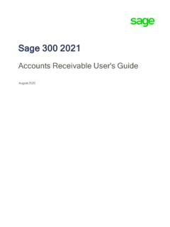 Sage 300 2021 Accounts Receivable User's Guide