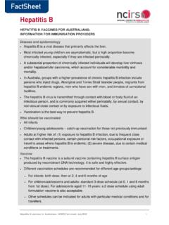 Hepatitis B vaccines for Australians - fact sheet