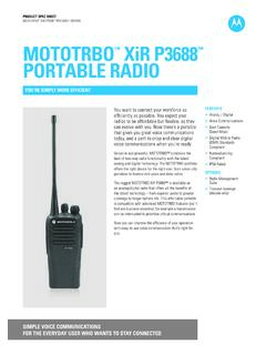 MOTOTRBO XiR P3688 PORTABLE RADIO - Motorola