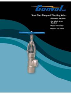 World Class Clampseal Throttling Valves - Conval Inc