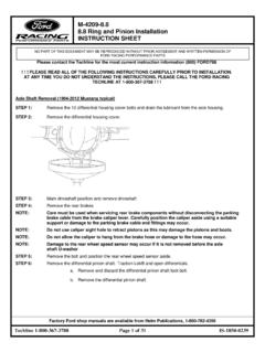 M-4209-8.8 8.8 Ring and Pinion Installation INSTRUCTION …