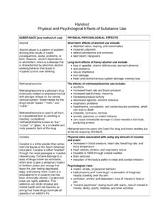 Physical and Psychological Effects of Substance Use Handout