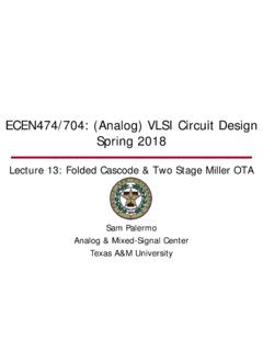 ECEN474/704: (Analog) VLSI Circuit Design Spring 2018