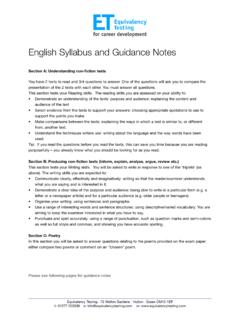 Syllabus English English Syllabus - Equivalency …