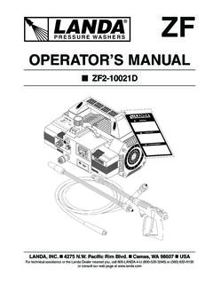 LANDA Manual - ETS Company Pressure Washers …