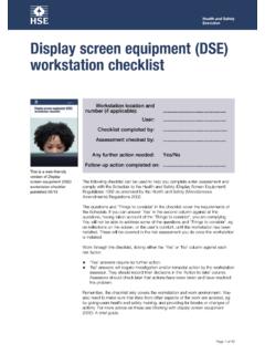Display screen equipment (DSE) workstation checklist