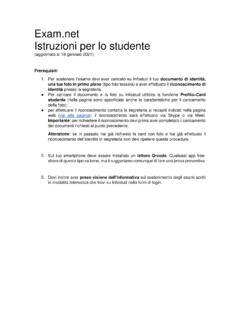 Exam.net Istruzioni per lo studente