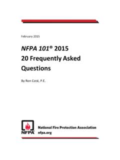 NFPA 101&#174; 2015 20 Frequently Asked Questions