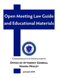 Open Meeting Law Guide and Educational Materials