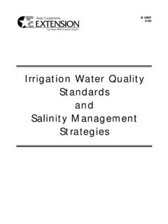 Irrigation Water Quality Standards and Salinity Management ...