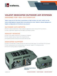 VALENT DEDICATED OUTDOOR AIR SYSTEMS