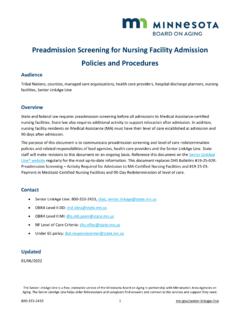 Preadmission Screening for Nursing Facility Admission ...