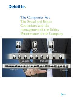 The Companies Act The Social and Ethics Committee and the ...