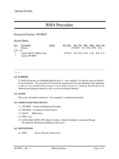 RMA procedure - Engineering Lens