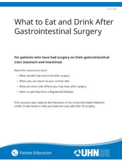 What to Eat and Drink After Gastrointestinal Surgery